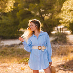Robe Chemise Femme Bleue Rayures - Vitabohem