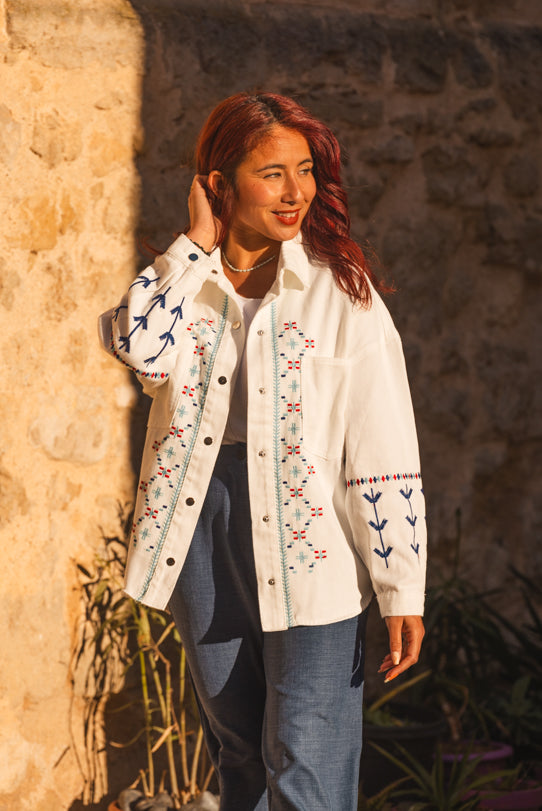 Veste Chemise Femme Blanche Santorini - Vitabohem