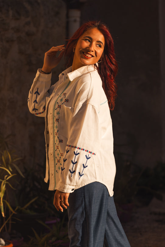 Veste Chemise Femme Blanche Santorini - Vitabohem