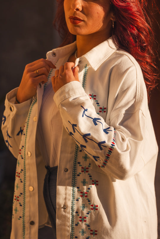 Veste Chemise Femme Blanche Santorini - Vitabohem