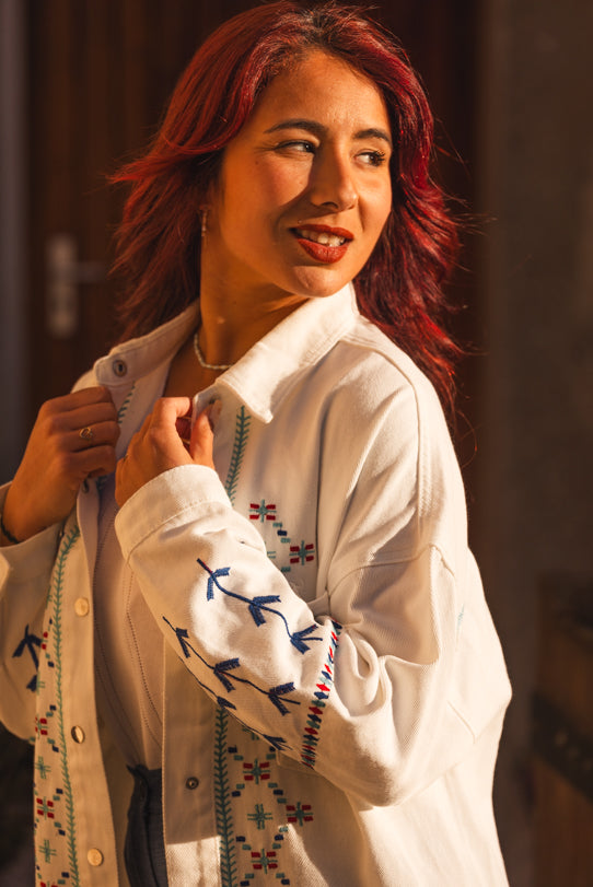 Veste Chemise Femme Blanche Santorini - Vitabohem