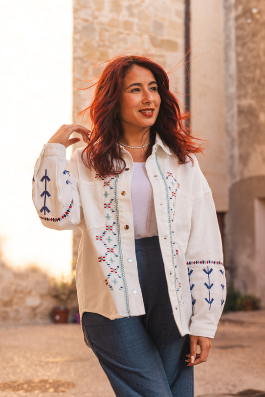 Veste Chemise Femme Blanche Santorini - Vitabohem