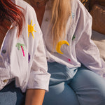 Blouse Femme Blanche Motifs - Vitabohem