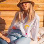 Blouse Femme Bleue Motifs - Vitabohem