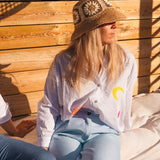 Blouse Femme Bleue Motifs - Vitabohem