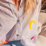 Blouse Femme Bleue Motifs - Vitabohem