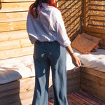 Pantalon Fluide Femme Bleu Marine - Vitabohem