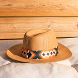 Chapeau De Paille Femme avec Bande Décorative - Vitabohem