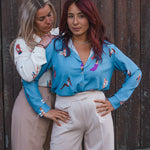 Chemise Blanche Femme Fluide Motifs - Vitabohem