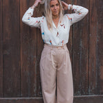 Pantalon Palazzo Femme Beige - Vitabohem