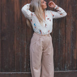Pantalon Palazzo Femme Beige - Vitabohem