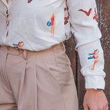 Pantalon Palazzo Femme Beige - Vitabohem