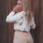 Pantalon Palazzo Femme Beige - Vitabohem