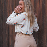 Pantalon Palazzo Femme Beige - Vitabohem