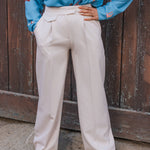 Pantalon Palazzo Femme Beige - Vitabohem