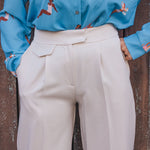 Pantalon Palazzo Femme Beige - Vitabohem