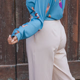 Pantalon Palazzo Femme Beige - Vitabohem
