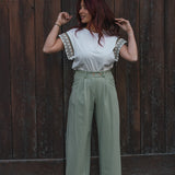 T-Shirt Femme Blanc à Motifs - Vitabohem
