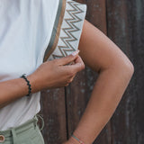 T-Shirt Femme Blanc à Motifs - Vitabohem