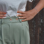 Pantalon Palazzo Femme Vert - Vitabohem