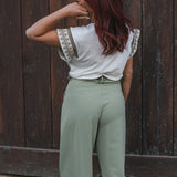 Pantalon Palazzo Femme Vert - Vitabohem