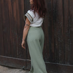 Pantalon Palazzo Femme Vert - Vitabohem