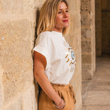 T-Shirt Femme Blanc Œil Doré - Vitabohem