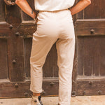 Pantalon Fluide Femme Beige - Vitabohem