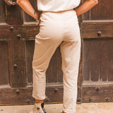 Pantalon Fluide Femme Beige - Vitabohem