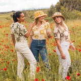 Crop Top Femme Vert en Crochet à Motifs - Vitabohem