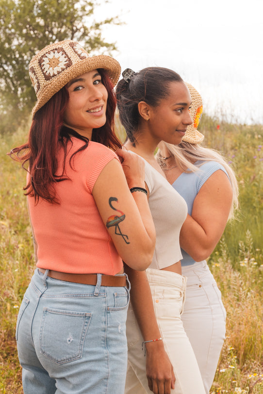Crop Top Femme Beige en Crochet - Vitabohem