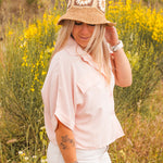 Chemise Femme Fluide Manches Courtes Rose - Vitabohem