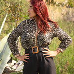 Chemise Femme Noire Imprimé Zèbre - Vitabohem