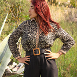 Chemise Femme Noire Imprimé Zèbre - Vitabohem
