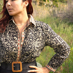 Chemise Femme Noire Imprimé Zèbre - Vitabohem