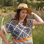 Blouse Femme Bleue à Motifs - Vitabohem