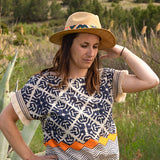 Blouse Femme Bleue à Motifs - Vitabohem