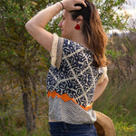 Blouse Femme Bleue à Motifs - Vitabohem