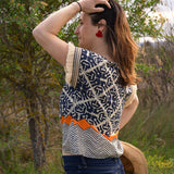Blouse Femme Bleue à Motifs - Vitabohem