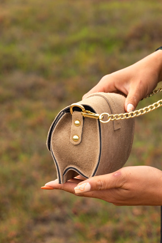 Sac à Main Femme en Cuir Taupe - Vitabohem