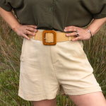 Short Femme Fluide Beige - Vitabohem