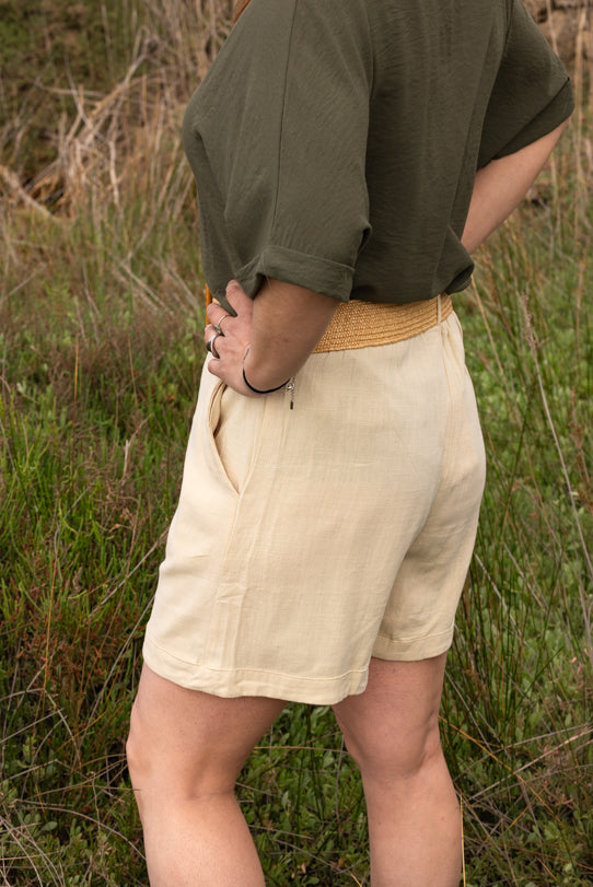 Short Femme Fluide Beige - Vitabohem