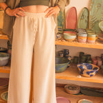 Pantalon Fluide Femme Blanc - Vitabohem